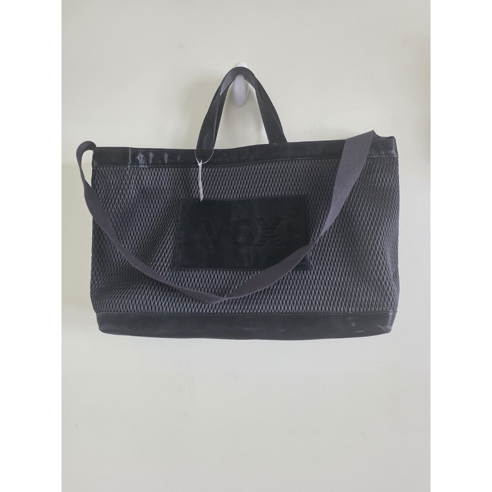 NWT 2025 Victoria's Secret VSX Large Black Mesh Tote Travel Bag Top Zip Closure